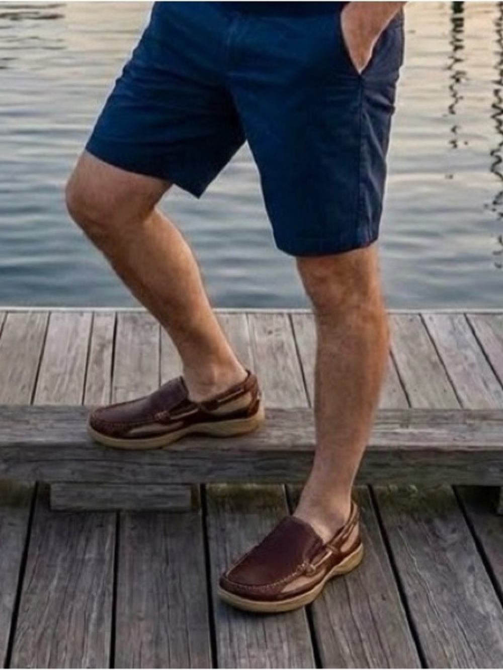 NWT Bass New Brown Leather Slip-On Loafers Boat Shoes